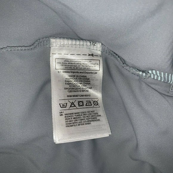 Adidas ClimaCool Mens Golf Polo Shirt Size L Gray Turquoise Yellow Green Stripe - Picture 5 of 7